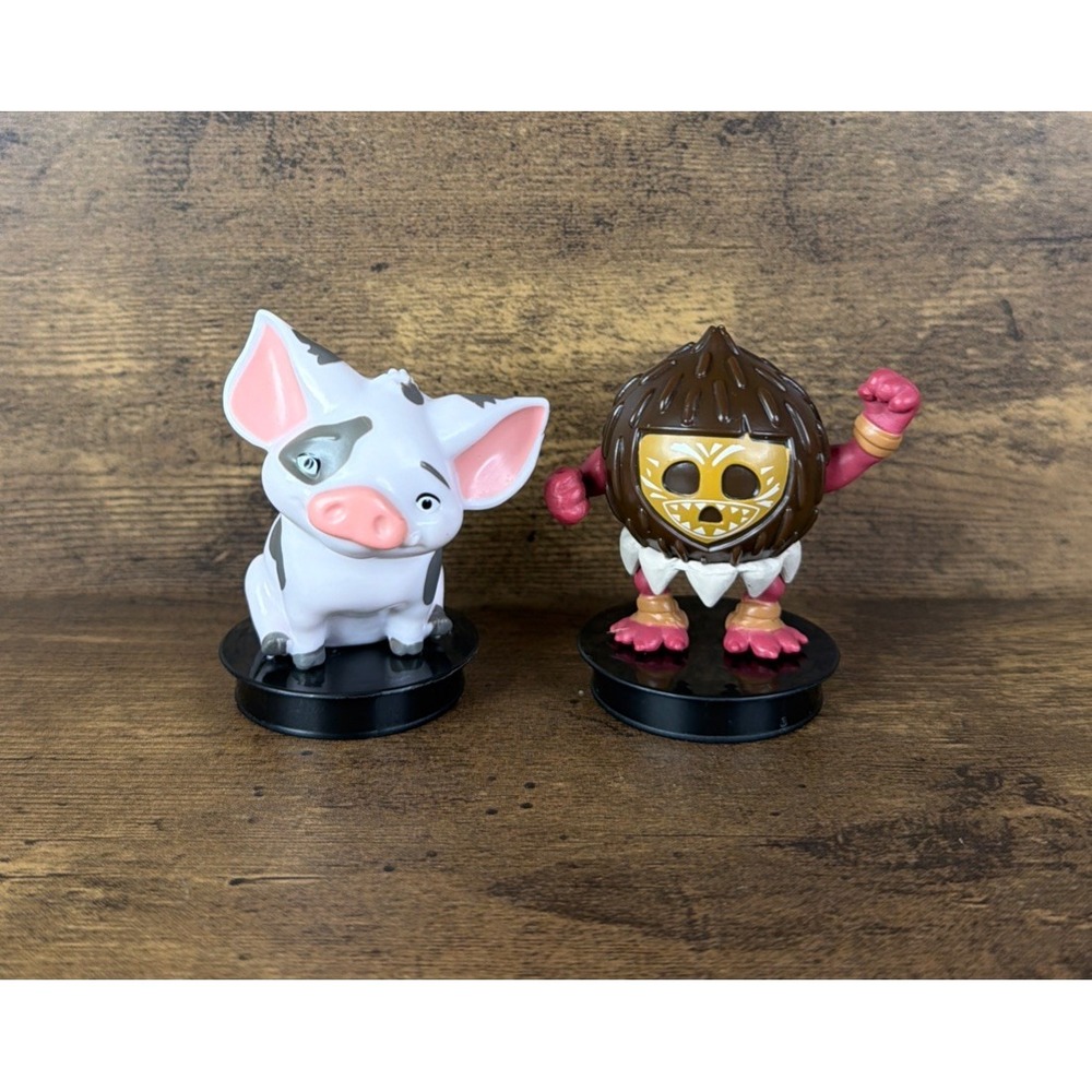 Disney Moana Mini Figures Lot Pua The Pig And Kakamora Coconut Warrior Toy Pair
